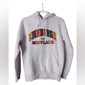Cotton Wonders Edinburgh Scotland Embroidered Hoodie Small Lavender